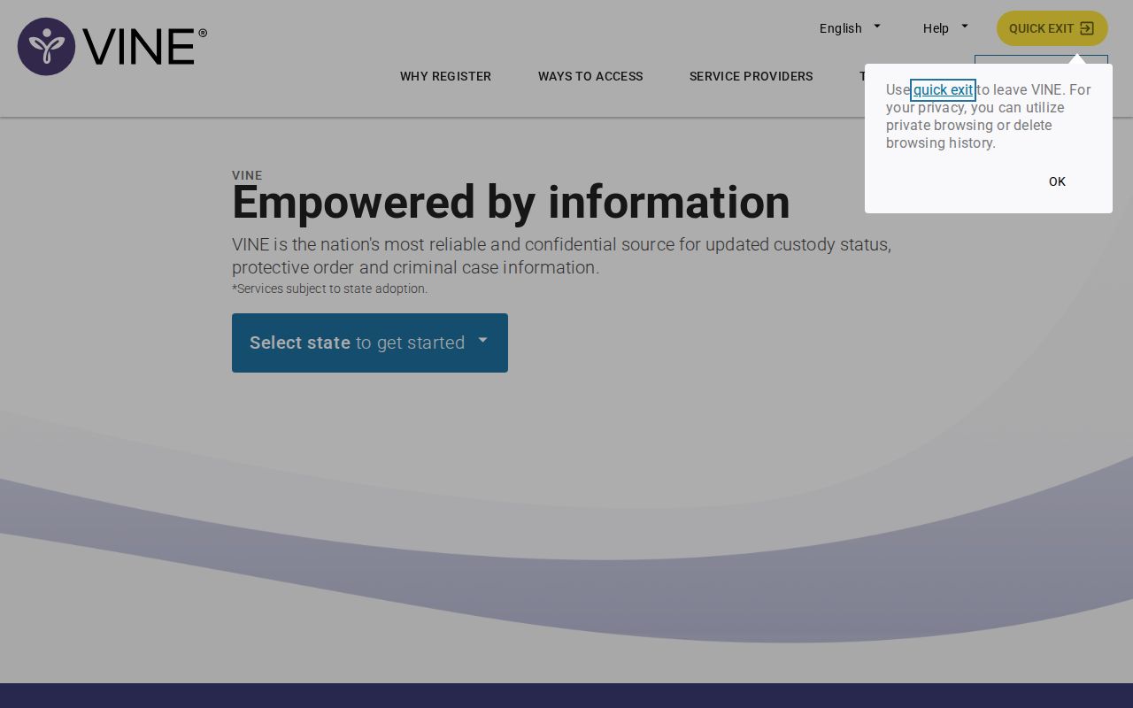 El Paso County VINE inmate check and release notification source